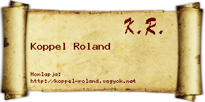 Koppel Roland névjegykártya